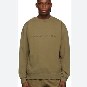 Museum of Peace & Quiet Green MoPQ Sweatshirt Unisex Size Medium M